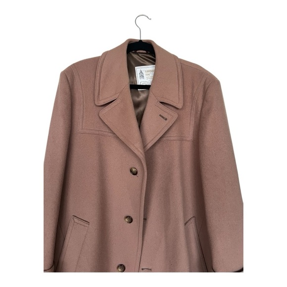 London Fog Vintage Mens Brown Wool Single Breasted Coat Size 44 - Picture 6 of 14